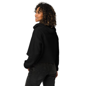 Comfy black hoodie for women with relaxed fit, perfect for casual and active wear.