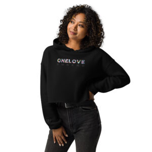OneLove hoodie with colorful logo, women’s casual streetwear, inspired by OneLove movement.